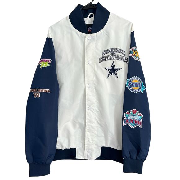 Dallas Cowboys Men's 5x Championship Jacket Super Bowl Chalkline Style - Large - Picture 2 of 8